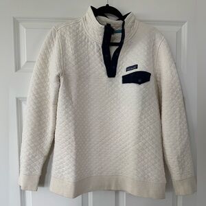 Patagonia Organic Cotton Quilt T-Snap Pullover Cream/Navy